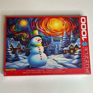 Eurographics Colorful Frosty 1000 Piece Puzzle Ray Heere Snowman NEW SEALED
